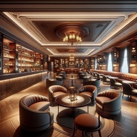 Cabinet de boîte de nuit moderne personnalisé comptoir de bar de pub en bois avec éclairage LED pour affichage intérieur et conception de décoration