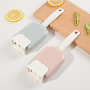 Cuillère à riz créative avec couvercle automatique, grande taille, pour la cuisine et la maison, en plastique rose, bleu, gris - Product Image 3