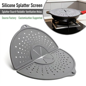 Écran anti-éclaboussures pliable en silicone, protection anti-éclaboussures d'huile, couvercle de cuisine multi-usages anti-éclaboussures pour poêle à frire - Product Image 2
