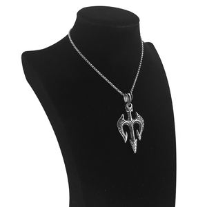 Liontin trisula mitologi Yunani Retro liontin trisula tahan air pola ukir kalung Neptun untuk liontin jimat pria - Product Image 5