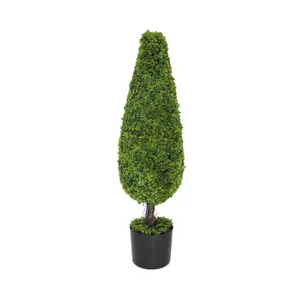 Cone topiário de plantas uland, árvore artificial de plástico verde para jardim doméstico
