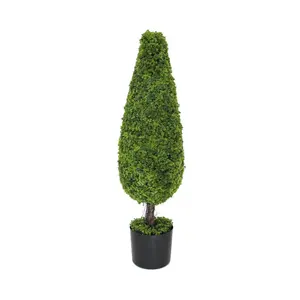 ULAND Cây Nhựa Màu Xanh Lá Cây Cây Topiary Cây Kim Tự Tháp Cây Bách Gỗ Hộp Giả Nhân Tạo Cho Vườn Nhà