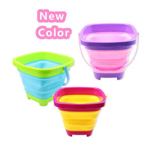 Seau de plage pliable en silicone pour enfants, jouet d'été pour l'eau et le sable, pour jouer en extérieur dans le jardin, 2L - Product Image 5