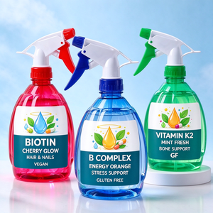 ขวดสเปรย์พลาสติกสีพร้อมหัวฉีดสำหรับทำความสะอาด ทำสวน และใช้ในบ้าน - Product Image 2