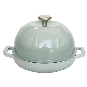 Four à pain en fonte émaillée vert pastel, avec couvercle vapeur bombé et doubles poignées, pour la cuisson du pain (vente en gros) - Product Image 2
