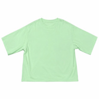 T-shirt vert clair à manches courtes 220 g/m² avec logo personnalisé ODM, style tissu et fabrication pour la saison estivale