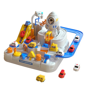 Space Adventure Puzzle Toy Car With <b>Slide</b> Track For Kids 4-6 Years Old Plastic Themed Playset - Product Image 3