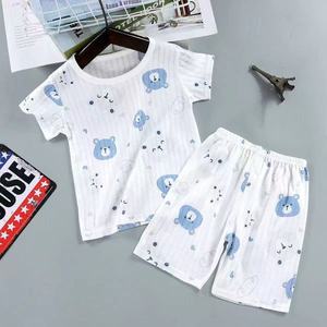 Ensemble de vêtements de détente respirants en fibre de bambou pour enfants 2026, ensemble de pyjamas à manches courtes pour garçons et filles - Product Image 4