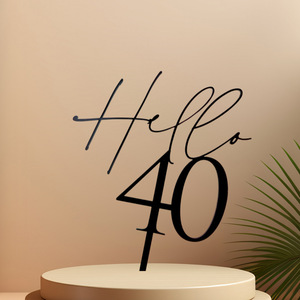 Adorno Acrílico para Pastel con Diseño de Miel y Dulzura, Decoración para Cumpleaños de 30, 40, 50 y 60 Años, Estilo Instagram, Dorado - Product Image 3