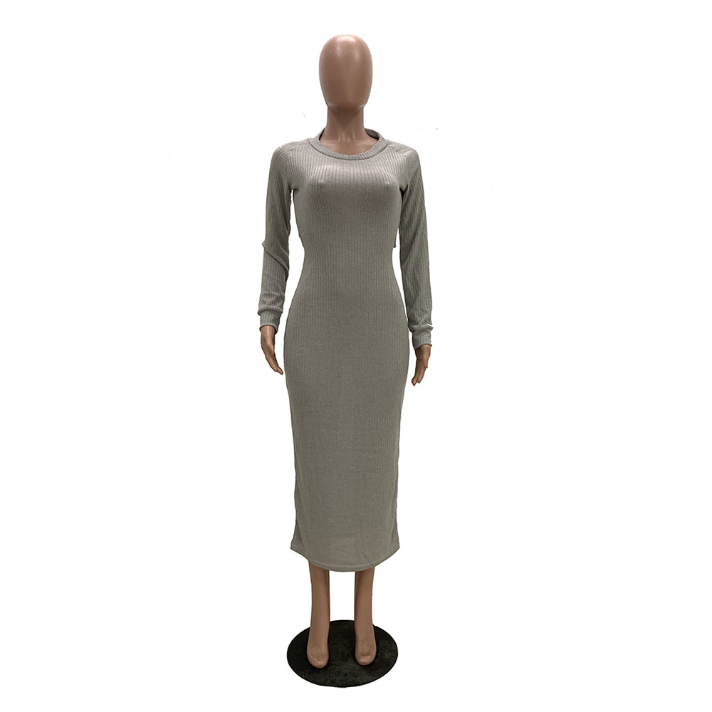 knee length dresses for ladies Calista Weaved Zigzag Backless Maxi Knit Dress
