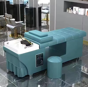 Vente directe usine – Ensemble de fauteuils de spa en cuir PU au design moderne, table de massage et lit pour salon de coiffure, lavage de cheveux, shampoing et soins du visage - Product Image 4