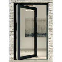 Vente directe d'usine porte d'entrée maison villa balançoire verre tournant porte en aluminium extérieur portes pivotantes modernes