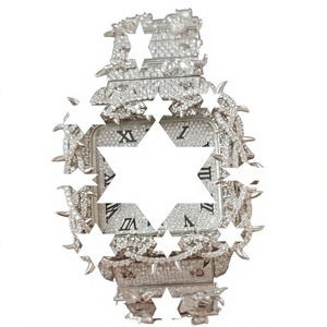 Reloj Iced Out Thorn Cuadrado para Hombre, Mecánico, Estilo Hip Hop de Lujo con Incrustaciones de Moissanita - Product Image 1