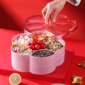 Plato <span class=keywords><strong>de</strong></span> Frutas Transparente <span class=keywords><strong>de</strong></span> Doble Capa con Diseño Minimalista en Forma <span class=keywords><strong>de</strong></span> Flor para Bodas y Año Nuevo, Caja <span class=keywords><strong>de</strong></span> Dulces para el Hogar, para Nueces, Semillas <span class=keywords><strong>de</strong></span> Melón - Product Image 2