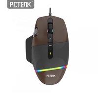 Souris de jeu filaire ergonomique pour droitier, best-seller, avec bouton silencieux programmable, éclairage RGB, lecteur optique, USB 2.0