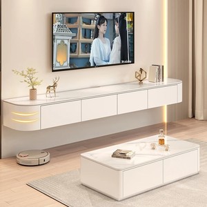 Mobile TV Sospeso in Legno Massello di Alta Qualità, Stile Nordico Trendy con Cassetti per Soggiorno - Product Image 1