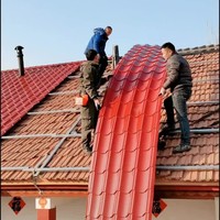 Lámina de Techo Corrugada de ASA UPVC de Estilo Colonial Español, Tejas con Aislamiento Térmico y Acústico de Diseño Tradicional
