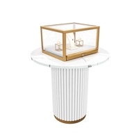 Marque anneau magasin serrure led métal marbre blanc or comptoir verre éclairé bijoux vitrines vitrine