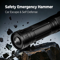 Lampe torche en aluminium étanche IPX4 avec brise-vitre d'urgence, zoom, faisceau spot et large, pour la chasse, la patrouille et les activités de plein air