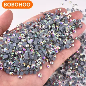 BOBOHOO alta calidad 16 cortes vidrio hierro en diamantes de imitación cristal Transferencia de Calor lavable espalda Hotfix diamantes de imitación