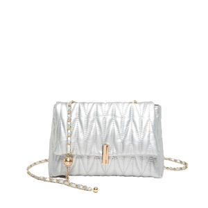 Nouveau Design de luxe femmes sacs 2024 diamant treillis bandoulière serrure sacs plissé sac à main avec broderie - Product Image 3