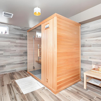 Sauna Listrik Inframerah Jauh Modern dan Luas untuk Penggunaan Keluarga, dengan Tungku Kayu Solid, Cocok untuk Gudang dan Vila