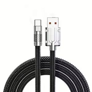 สายดาต้า USB C 120W ชาร์จเร็ว สาย USB Type-C แบบถักไนลอน สำหรับโทรศัพท์มือถือ - Product Image 1