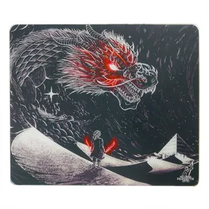 High Quality Custom Pattern Printed Etching Photovoltaic Tempered Glass Mouse Pad For Gaming