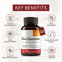 Capsules de Quercétine et Zinc Personnalisées en Usine, Mélange Naturel pour l'Énergie et la Vitalité, Service OEM ODM, Supplément Antioxydant à Haute Biodisponibilité
