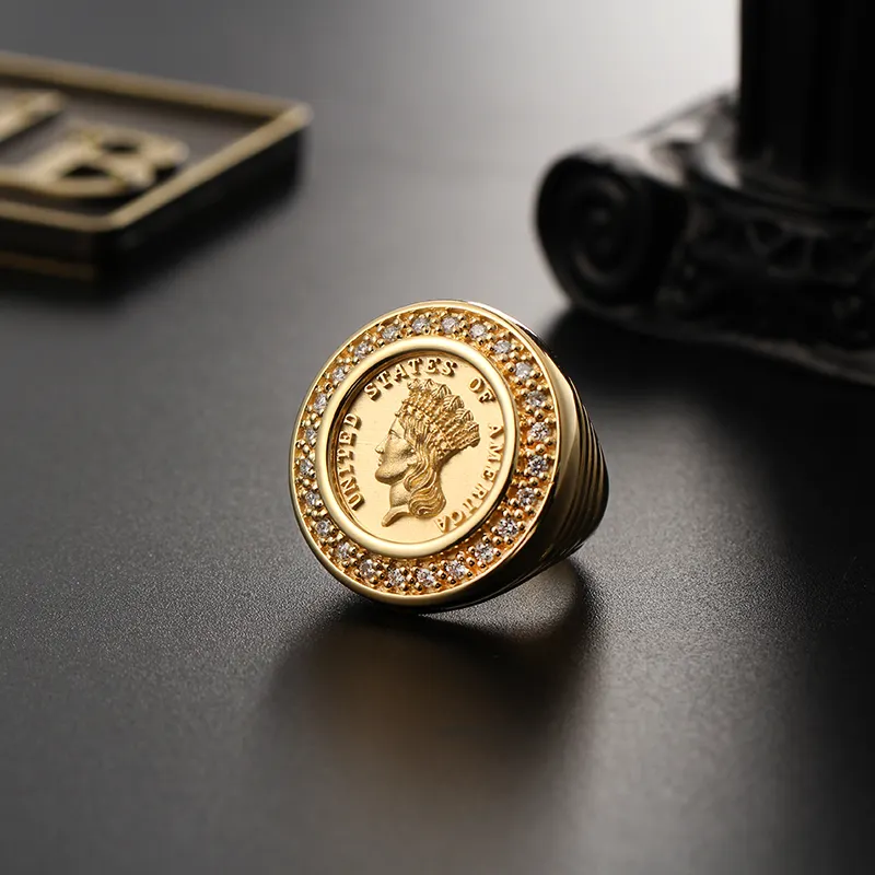 L'anello Irishman anello con sigillo Moissanite in oro 14K/18K per anello con sigillo mignolo