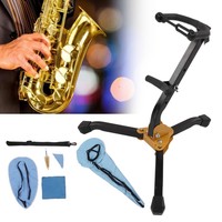 Ensemble de support pour saxophone alto, support métallique, kit de nettoyage pour saxophone, accessoires portables pour saxophones