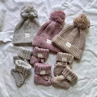 Nouvelle tendance doux populaire coton tricoté gros tricot surdimensionné Topnot couleur unie moucheté tricoté bébé bandeau