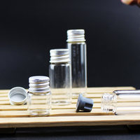 Petites fioles cylindriques en verre avec capuchon en aluminium, tubes à essai scellés pour laboratoire, flacons d'aliquote, mini-bouteilles créatives pour vœux en bois d'agar