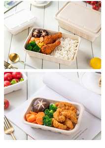 กล่องอาหารชานอ้อยย่อยสลายได้ขนาด 450 มล. 550 มล. 650 มล. 750 มล. 850 มล. 950 มล. แบบกำหนดเองได้ - Product Image 4