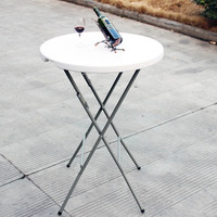 Table haute pliante portable en plastique de 32 pouces pour hôtels, bistrots, événements commerciaux extérieurs, entrées d'hôpitaux, fêtes et mariages
