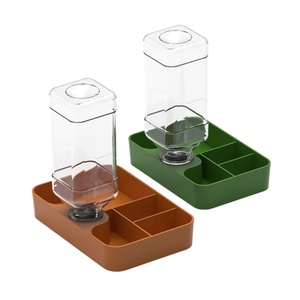 Nouveau vert jaune petit grand reptile en plastique alimentation eau nourriture poudre bol plat mangeoire - Product Image 1