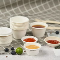 Gobelets à sauce 1oz & 2 oz Gobelets polyvalents en fibre de canne à sucre biodégradables naturels