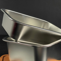 Conteneur de préparation de repas empilable en acier inoxydable, style contemporain, 35L, bac alimentaire pour restaurant et traiteur avec couvercle transparent