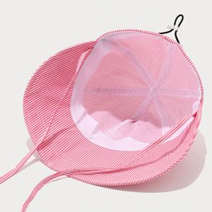 2025 New Fast Dry Bucket Hat Lightweight Breathable <b>Sunscreen</b> Small Fresh Striped Sunshade Summer Sun Hat for Women - Product Image 4