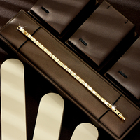 Bracelet chaîne à maillons carrés géométriques plaqué or moderne pour femme, accessoires minimalistes pour tenue quotidienne, cadeau d'anniversaire B166