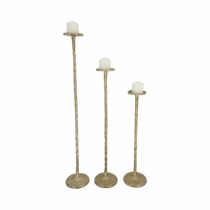 Set di 3 portacandele alti a colonna, candelieri decorativi in metallo per soggiorno, ingresso, decorazioni per la casa - Product Image 2