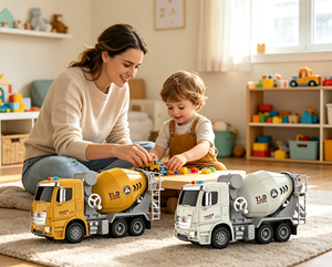 Camion Giocattolo Betoniera Hot Sale, Due Versioni (con o senza luci e suoni), Veicolo da Costruzione per Bambini, Giocattoli per Feste di <span class=keywords><strong>Compleanno</strong></span> - Product Image 4