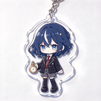 Porte-clés personnalisé en acrylique avec pendentif de personnage d'anime cool et tendance, avec fermoir métallique, pour les amoureux de la musique, breloque pour sac à dos