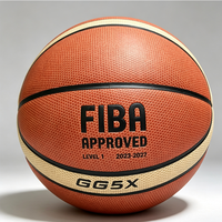 Bola Basket GG5X PU Ukuran 7, Bola Latihan Profesional Tahan Lama untuk Atlet Remaja, Latihan Tembak Indoor Outdoor