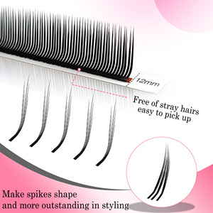 CoMango Extensions de cils Flora les plus vendues, faites à la main, courbure J, longues, naturelles, en PBT coréen, effet éventail facile pour un <span class=keywords><strong>maquillage</strong></span> floral - Product Image 4