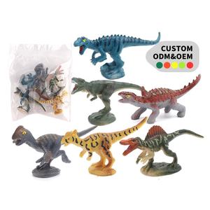 Mini figurines de dinosaures en plastique massif 3D PVC 6 pièces Ensemble de jeu Jouet du monde animal - Product Image 1