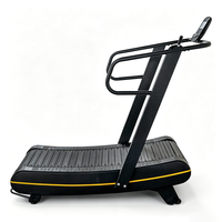Tapis de course manuel incurvé auto-alimenté, équipement de fitness non motorisé pour entraînement cardio et cross-training avec écran LED