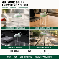 Bouteille mélangeuse automatique pour la maison et le bureau, rechargeable par USB, 400 ml, gobelet électrique pour mélanger les protéines