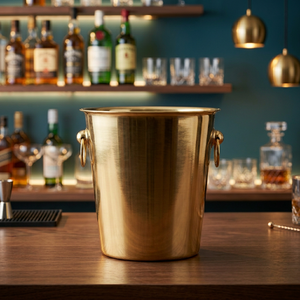 Cubo para vino, cerveza y champán de acero inoxidable premium con revestimiento PVD y asa de anillo. - Product Image 4