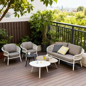 High Quality Wholesale Modern Aluminium Chair Set for Waterproof <b>Sunscreen</b> Courtyard Balcony Villa - Product Image 4